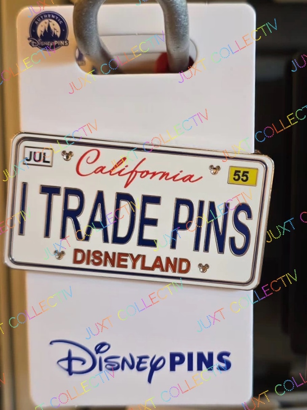 Disneyland “I Trade Pins” Jul 55 Mickey Icon California License Plate Pin